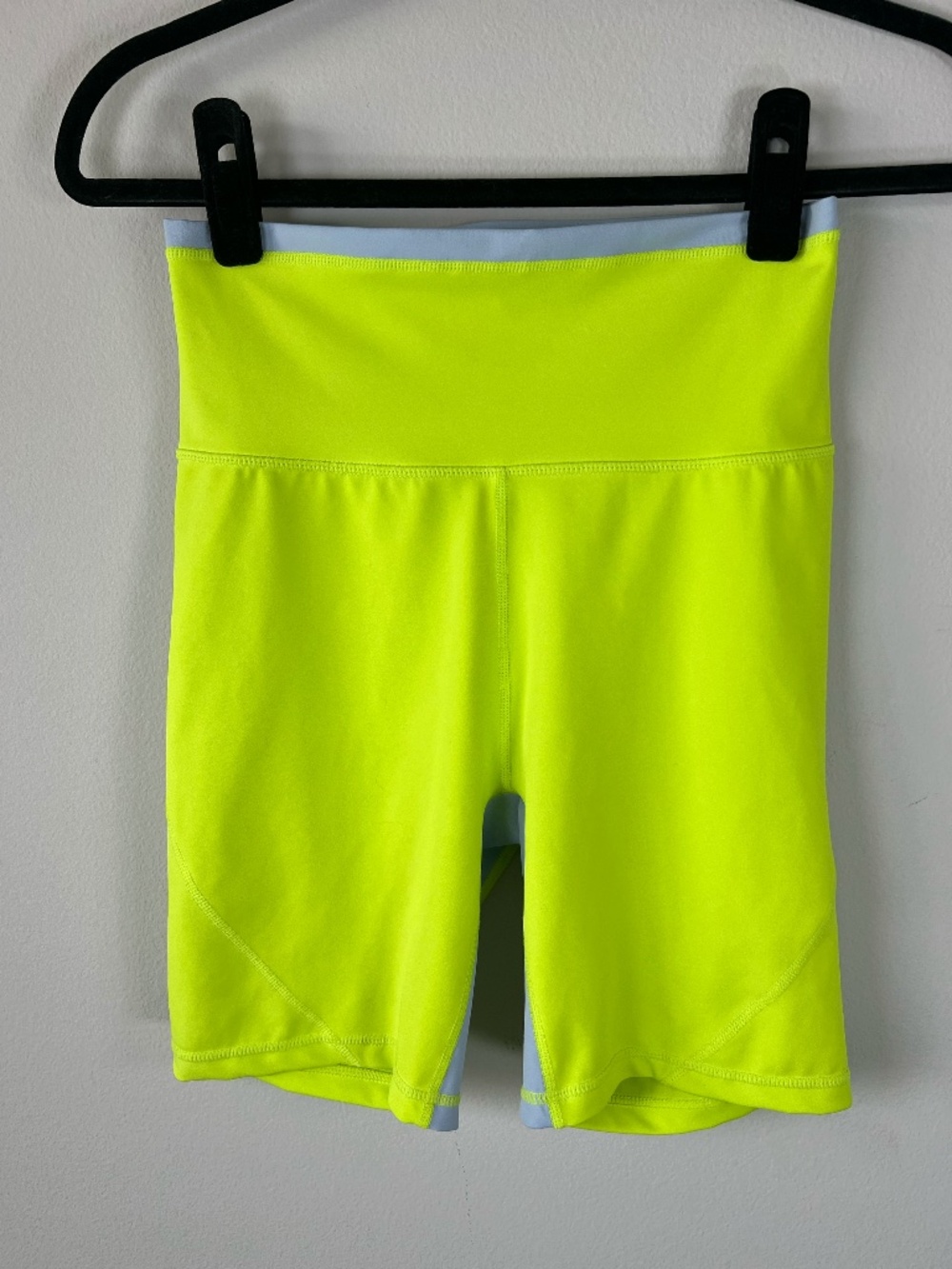 Wilo the Label Colorblock Biker Shorts Neon Lime & Gray Athletic Gym Yoga Medium
